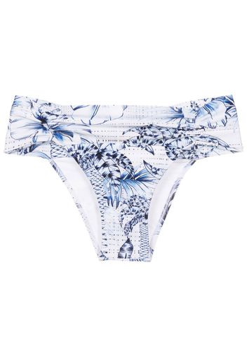 Lygia & Nanny Slip bikini con stampa palme - Blu