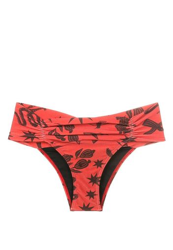 Lygia & Nanny Slip bikini Jasper con dettaglio arricciato - Marrone