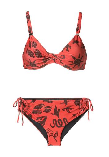 Lygia & Nanny Set bikini Marcela con design intrecciato - Marrone