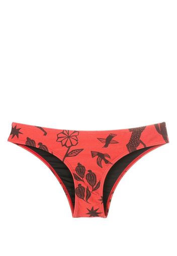 Lygia & Nanny Slip bikini Waikiki con stampa grafica - Marrone