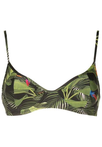 Lygia & Nanny Top bikini Fiji con stampa botanica - Verde