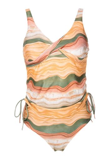 Lygia & Nanny Tankini Bruma con stampa - Marrone