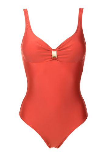 Lygia & Nanny Roberta Liso logo-plaque swimsuit - Arancione