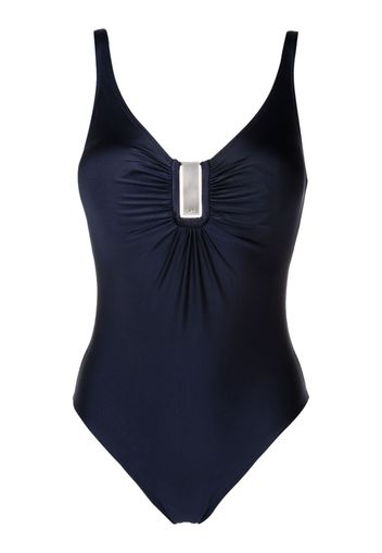 Lygia & Nanny Mirassol gathered-detail swimsuit - Blu