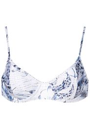 Lygia & Nanny Top bikini con stampa Palm Tree - Blu