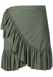 Lygia & Nanny Laurita ruffled wraparound miniskirt - Verde