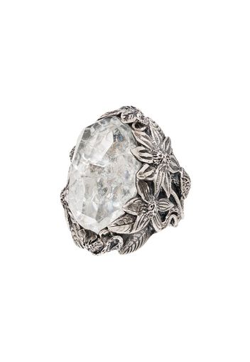 Silver crystal large Winter ring