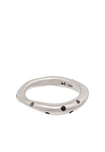 Silver black diamond ring