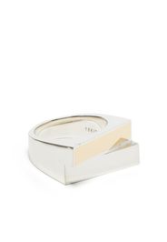 M. Cohen two-tone rectangle ring - Argento