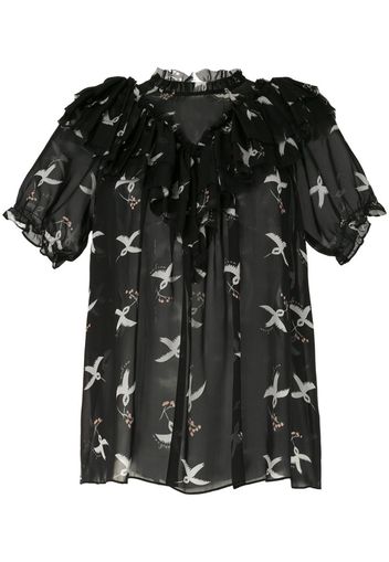 Migration Bird Print blouse