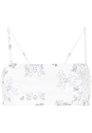 Macgraw Top Abbey con stampa crop - Bianco