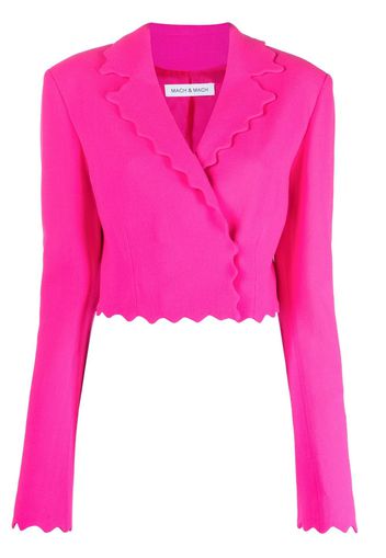 MACH & MACH Blazer crop con bordo a smerlo - Rosa