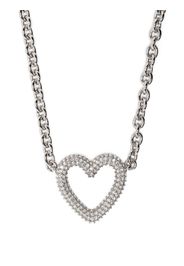 MACH & MACH heart-shape crystal-embellished necklace - Argento