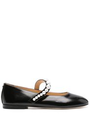 MACH & MACH faux-pearl leather ballerina shoes - Nero