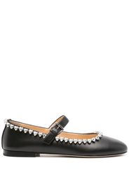 MACH & MACH crystal-detailed leather ballerinas - Nero
