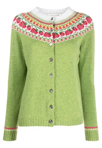 Mackintosh Cardigan KILLIAN Fairisle - Verde