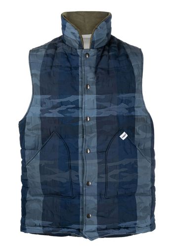 Mackintosh Gilet Osaka con stampa camouflage - Blu