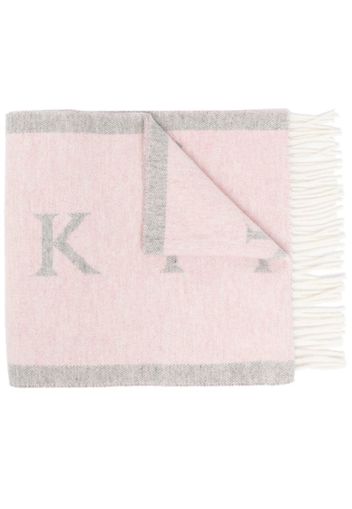 Mackintosh Edinburgh wool logo scarf - Rosa