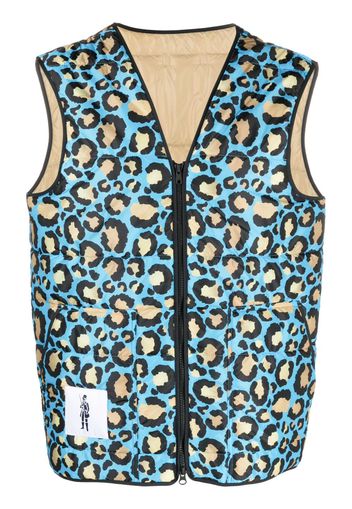 Mackintosh Four Season leopard-print gilet - Blu