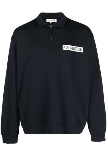 Mackintosh logo-print organic-cotton sweatshirt - Blu