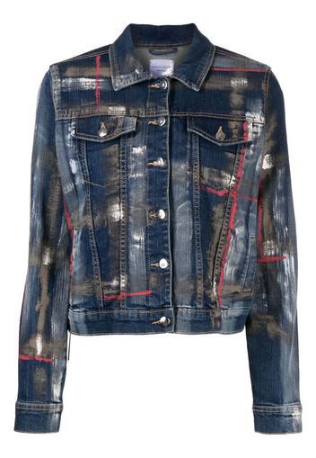 Madison.Maison Barbara paint splatter-print denim jacket - Blu