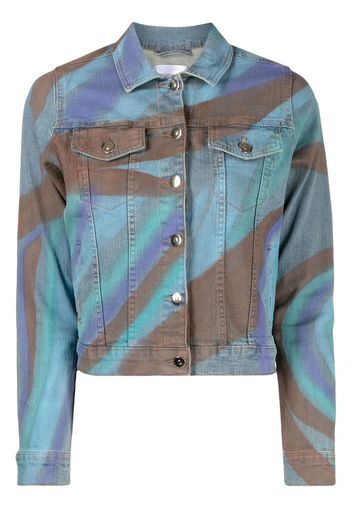 Madison.Maison graphic-print denim jacket - Blu