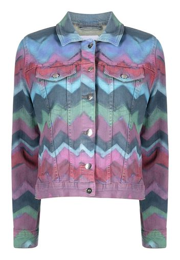 Madison.Maison zigzag-print denim jacket - Blu