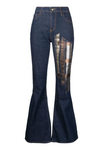 Madison.Maison metallic-print flared jeans - Blu