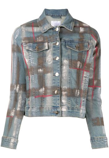 Madison.Maison paint splatter-print denim jacket - Blu