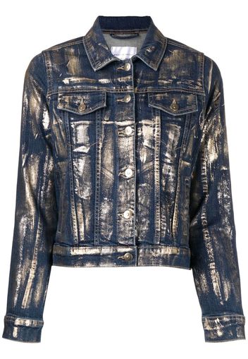 Madison.Maison metallic-print denim jacket - Oro