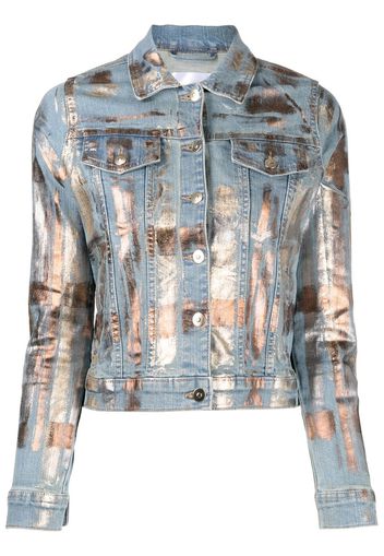 Madison.Maison metallic-print denim jacket - Oro