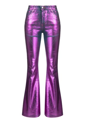 Madison.Maison metallic-effect laminated jeans - Rosa