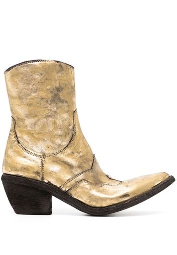 Madison.Maison laminated leather ankle boots - Oro