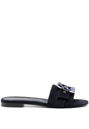 Madison.Maison Fade Jeweled suede slides - Blu