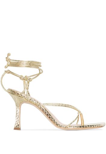 snake print strappy sandals