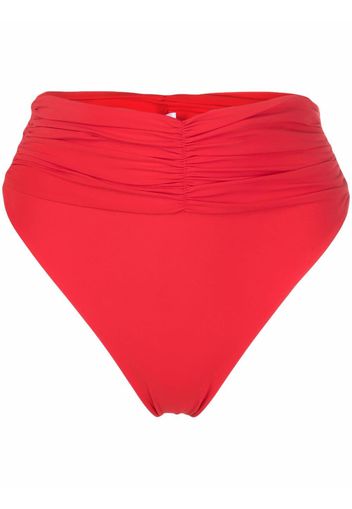 Magda Butrym high-waisted ruched bikini bottoms - Rosso