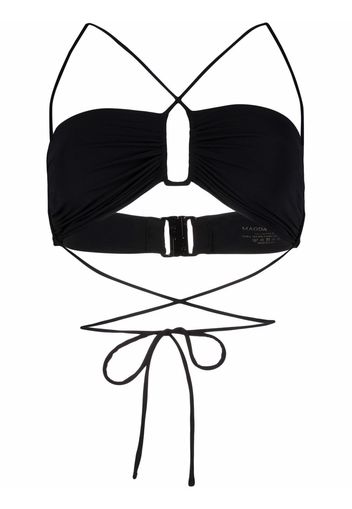 Magda Butrym cross-strap bikini top - Nero
