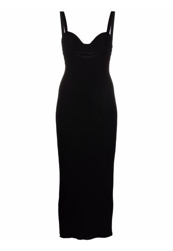 Magda Butrym ribbed-knit fitted midi dress - Nero