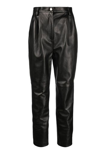 Magda Butrym high-waisted tapered leather trousers - Nero