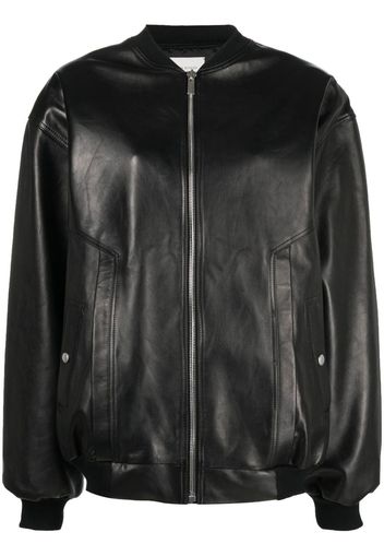 Magda Butrym zip-up sheepskin bomber jacket - Nero