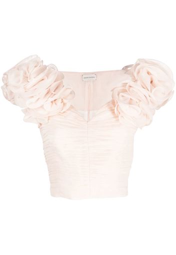 Magda Butrym puff-sleeve cropped top - Rosa