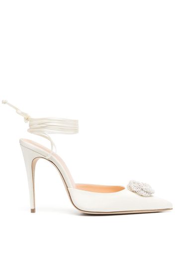 Magda Butrym crystal-embellished satin pumps - Bianco