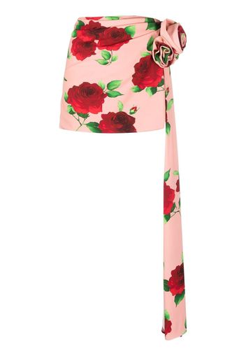 Magda Butrym rose-print draped miniskirt - Rosa