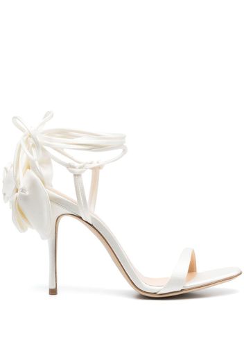 Magda Butrym 105mm flower satin sandals - Bianco
