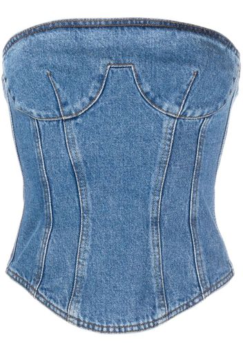 Magda Butrym strapless denim corset top - Blu