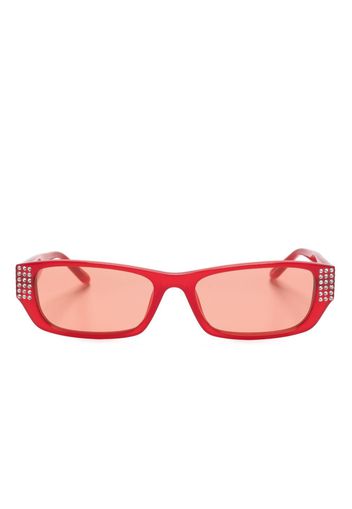 Magda Butrym crystal-embellished rectangle sunglasses - Rosso