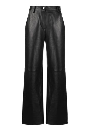 Magda Butrym leather wide-leg trousers - Nero