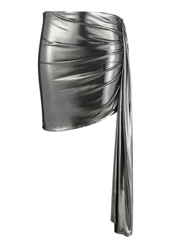 Magda Butrym metallic-finish sash miniskirt - Argento