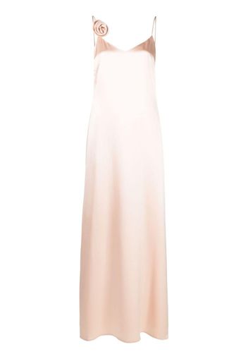 Magda Butrym floral-appliqué silk slip dress - Rosa