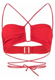 Magda Butrym cross-strap bikini top - Rosso
